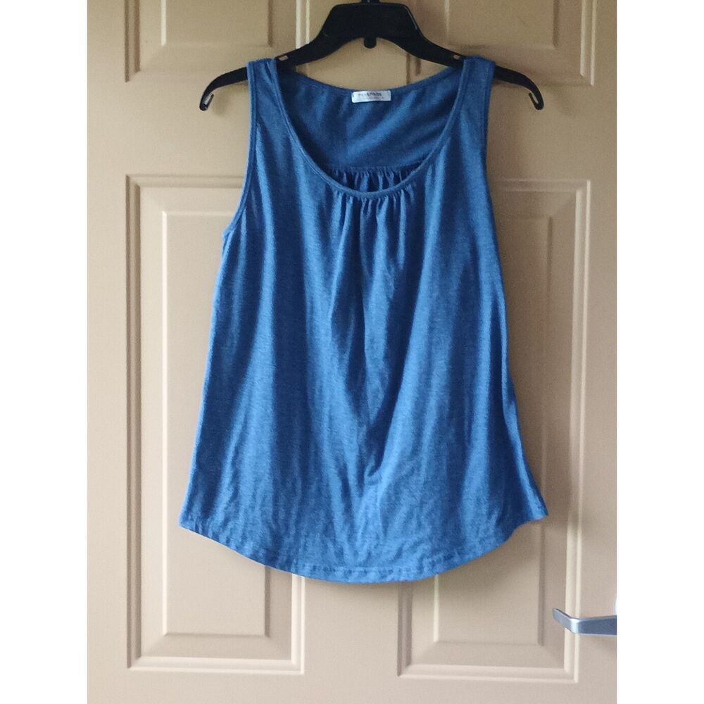 Bundle of 2 Mid-Dressy Sleeveless Tanks Blue & Taupe Tops Size Medium
